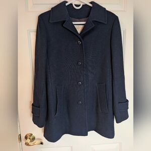 Vintage Women's Pendleton Dark Blue Wool Pea Coat.  Size Small